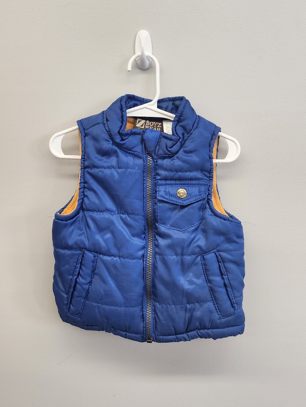 Boyz Wear By Nannette Royal Blue Puffer Vest Fleece Lined Baby Boy 12M